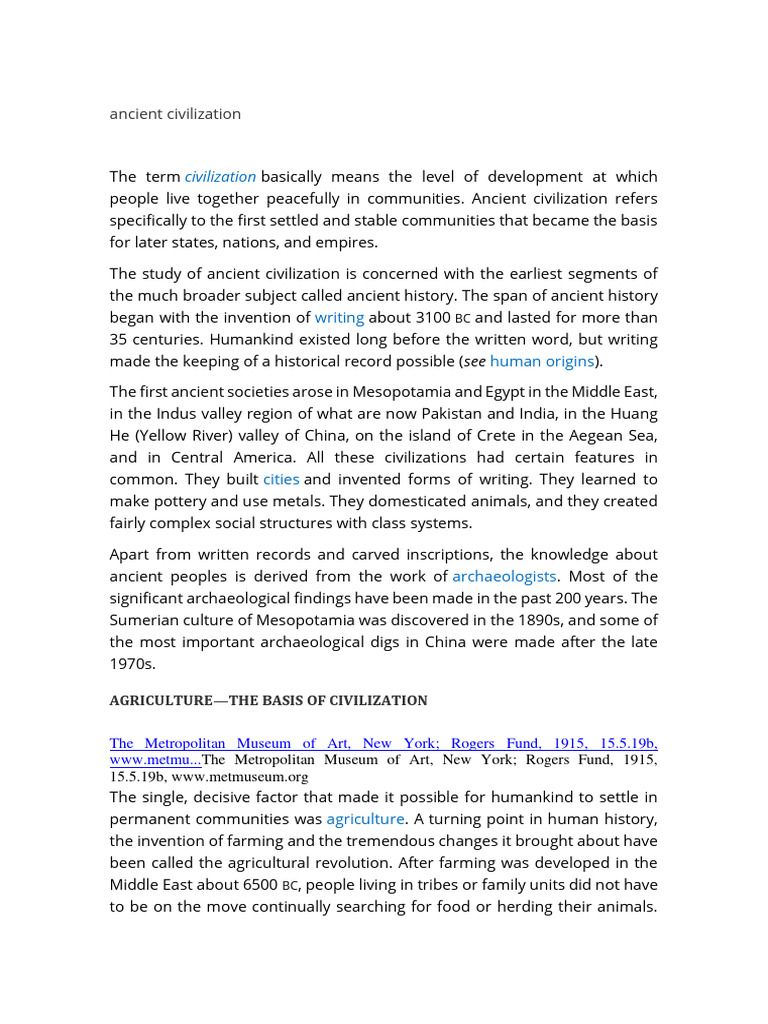 Ancient Civilization | PDF | Sumer | Babylonia