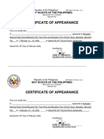 Certificate of Appearance