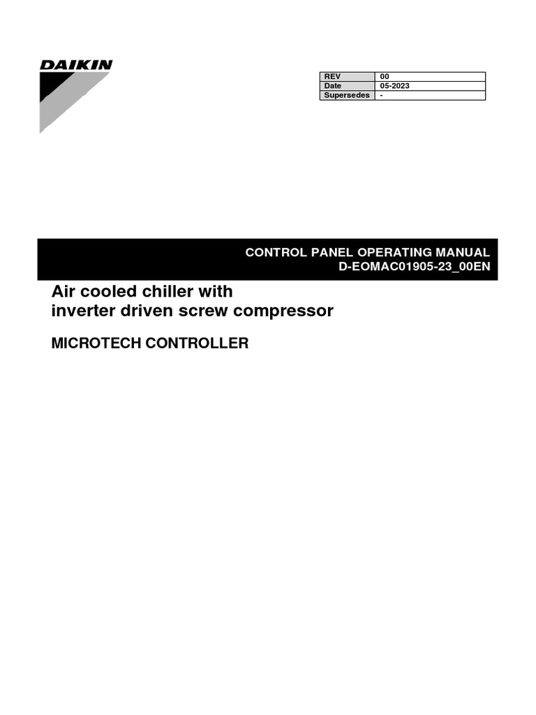Microtech Controller Manual for Chillers | PDF | Equipment | Mechanical ...