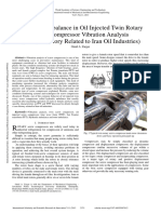 Hydraulic Unbalance in Oil Injected Twin Rotary Screw Compressor Vibration Analysis (A Case History Related To Iran Oil Industries)