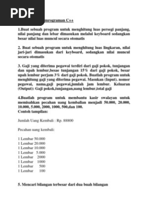 Latihan Soal Pemrograman C