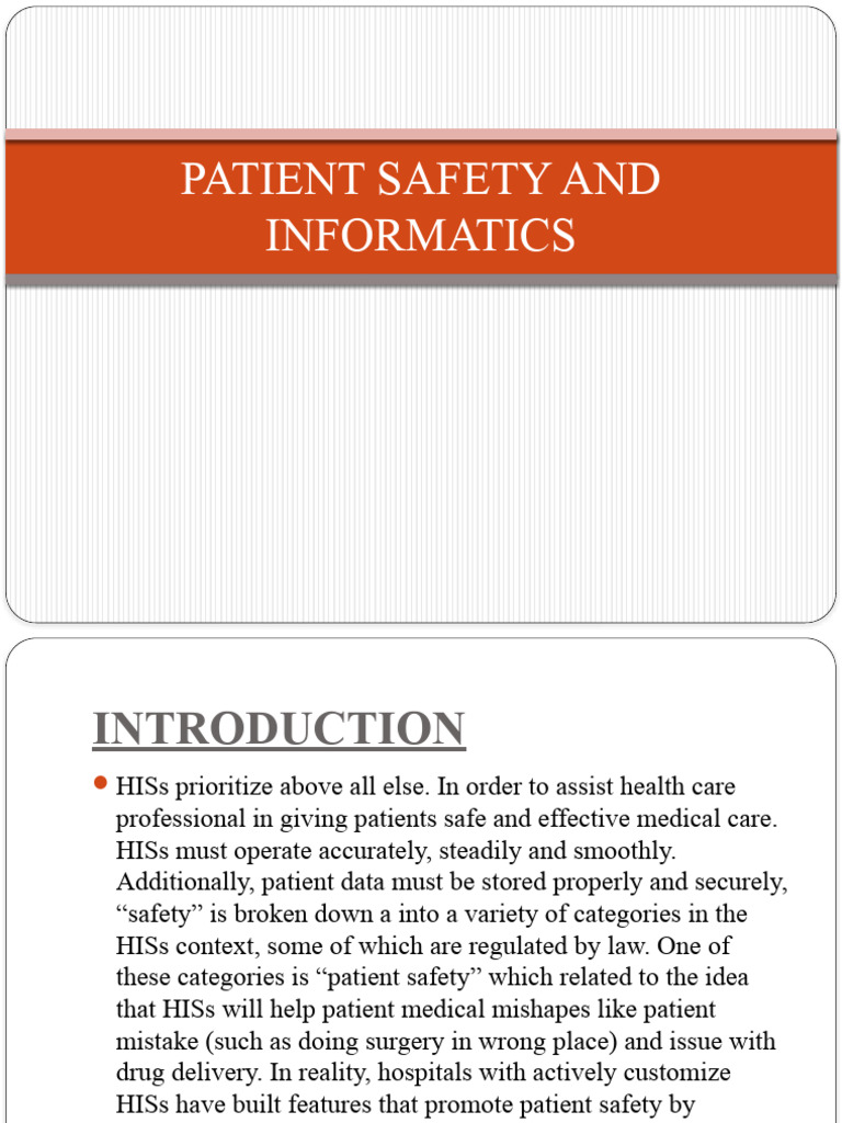 Enhancing Patient Safety in Health Informatics | PDF