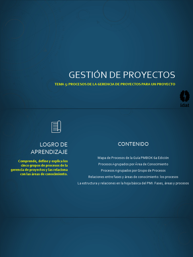 05 - Procesos de La Gerencia de Proyectos para Un Proyecto | PDF ...