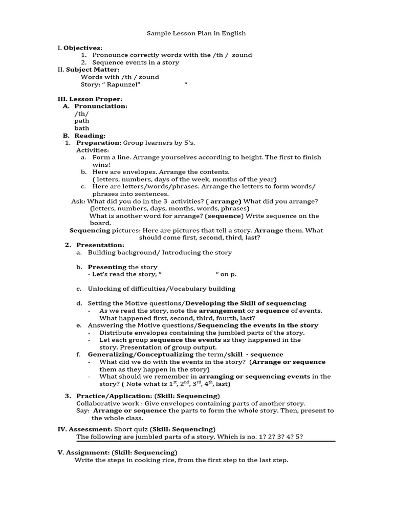 Lesson Plan - TH Sound | Download Free PDF | Behavior Modification ...