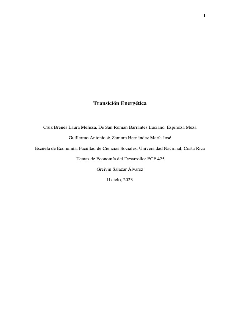 Análisis de la Transición Energética CR-Suecia | PDF | Energía ...