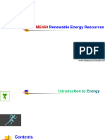 Lecture 1 (Week No. 1b) - ME460 Renewable Energy Resources