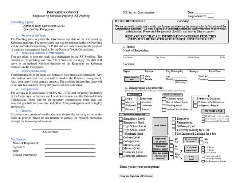 Youth Profiling Consent Form | PDF | Career & Growth