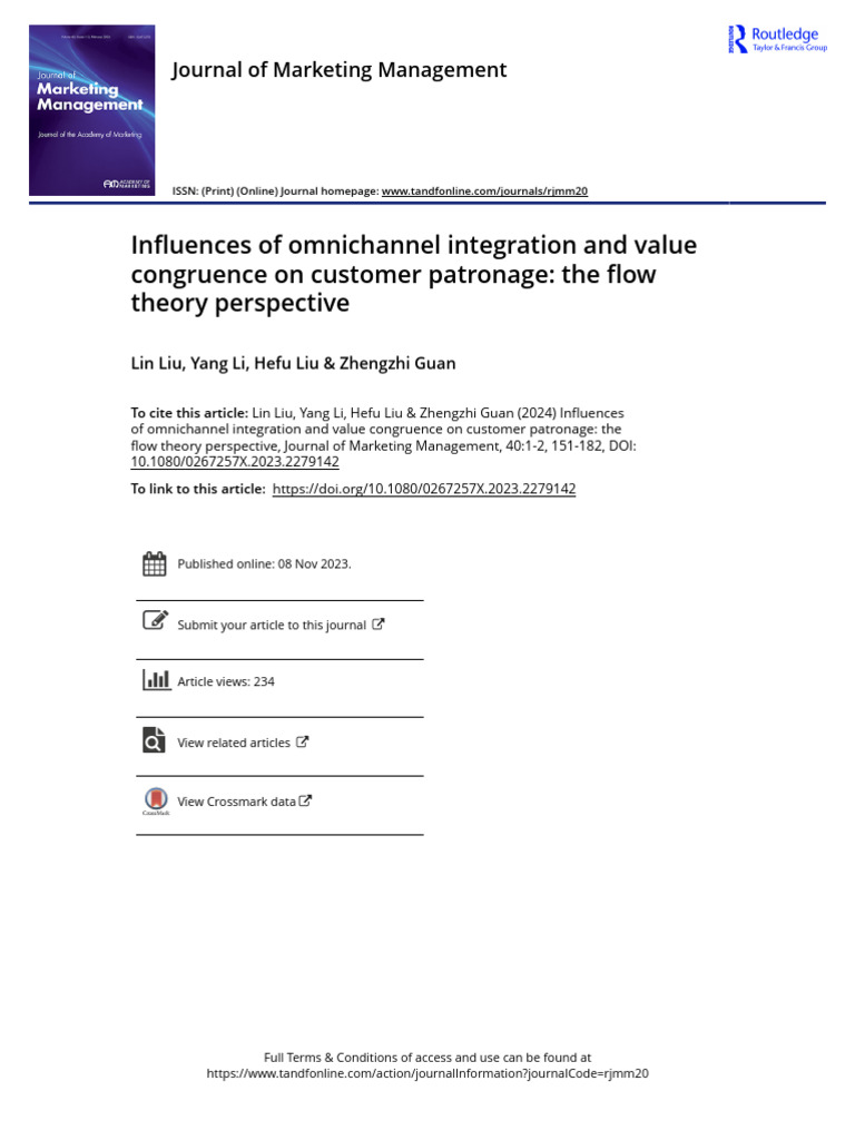 Influences of Omnichannel Integration and Value Congruence On Customer ...