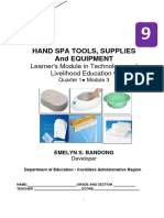 Beauty Care Tle 9 Quarter 1 Module 3 Hand Spa Tools, Supplies and Equipment EBandong