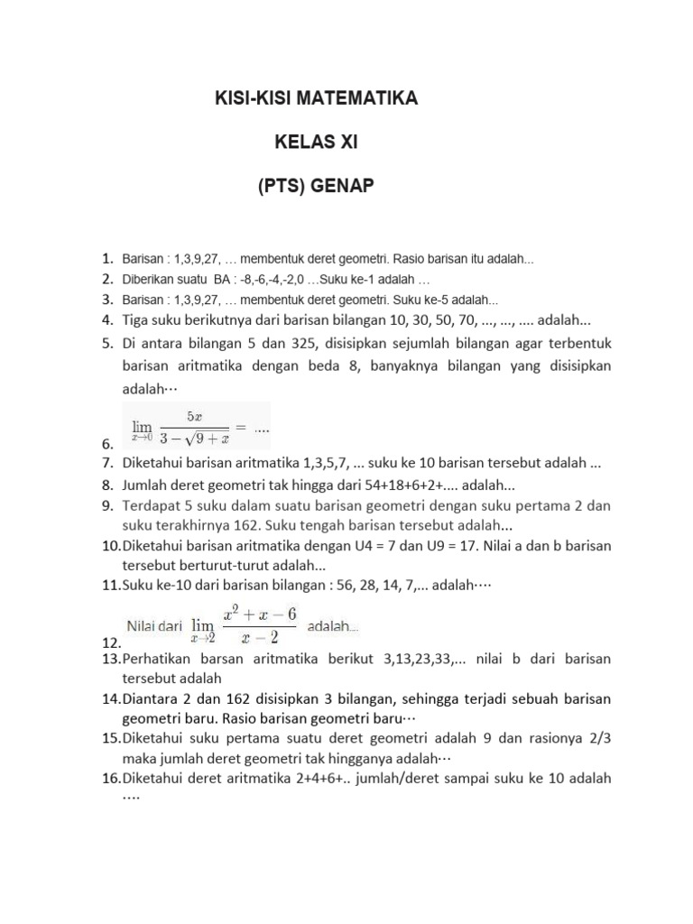 Soal Matematika Kelas 11 | PDF | Metode & Bahan Ajar | Griya & Taman