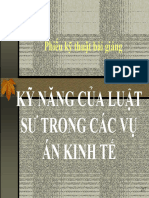 Bài Giảng Kỹ Năng Của Luật Sư Trong Các Vụ Án Kinh Tế