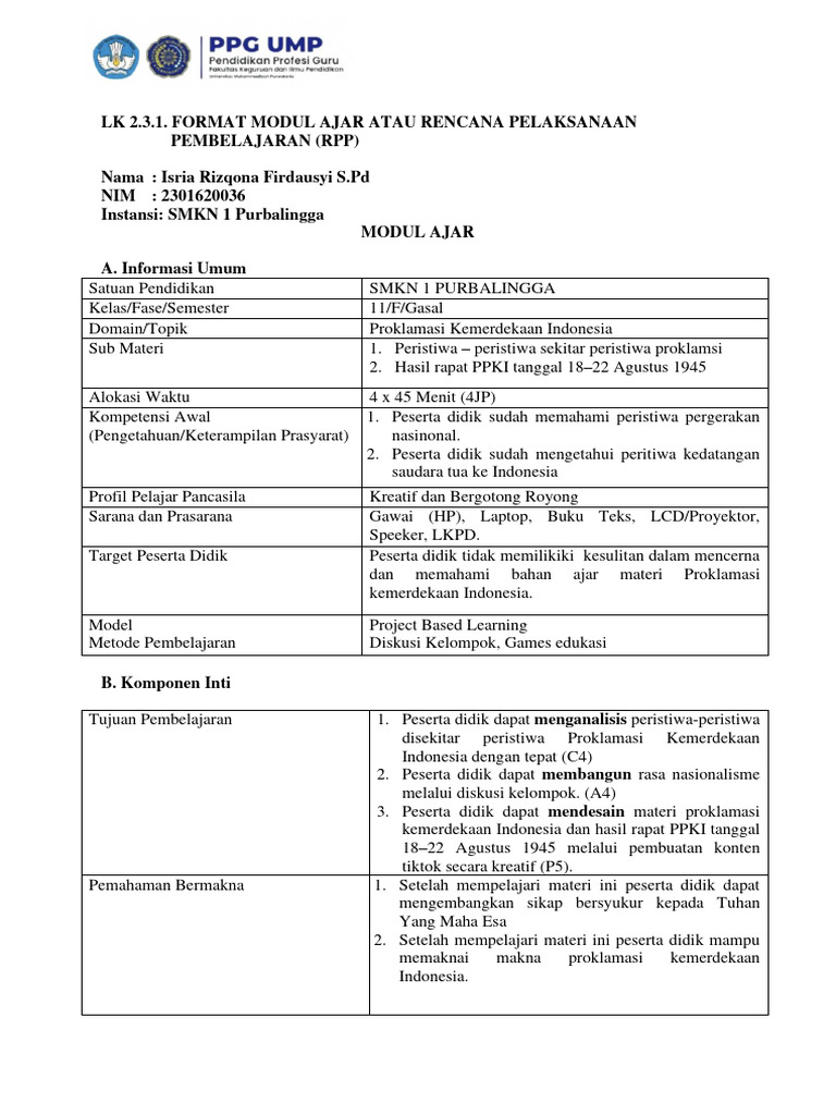 Perbedaan RPP dan Modul Ajar | PDF