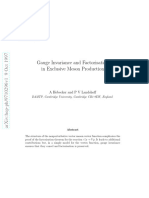 Gauge Invariance and Factorisation in Exclusive Meson Production