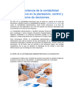 1.2 Importancia de La Contabilidad Administr1ativa en La Planeación Control y Toma de Decisiones