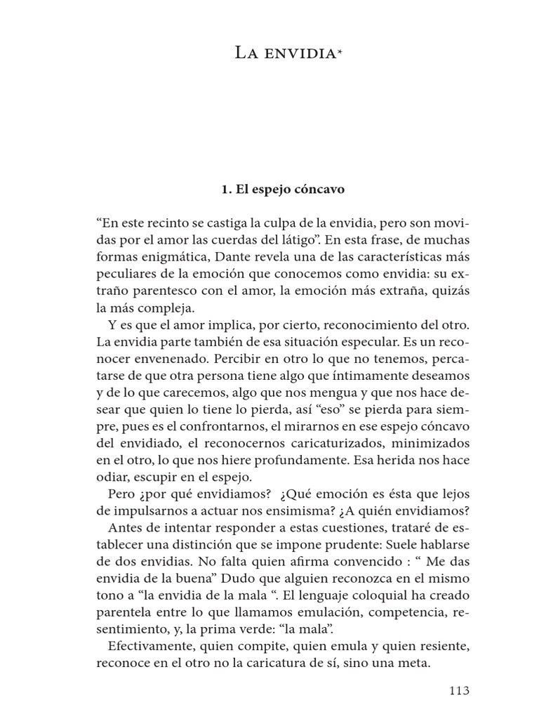 La complejidad de la envidia humana | PDF | Envidia | Amor