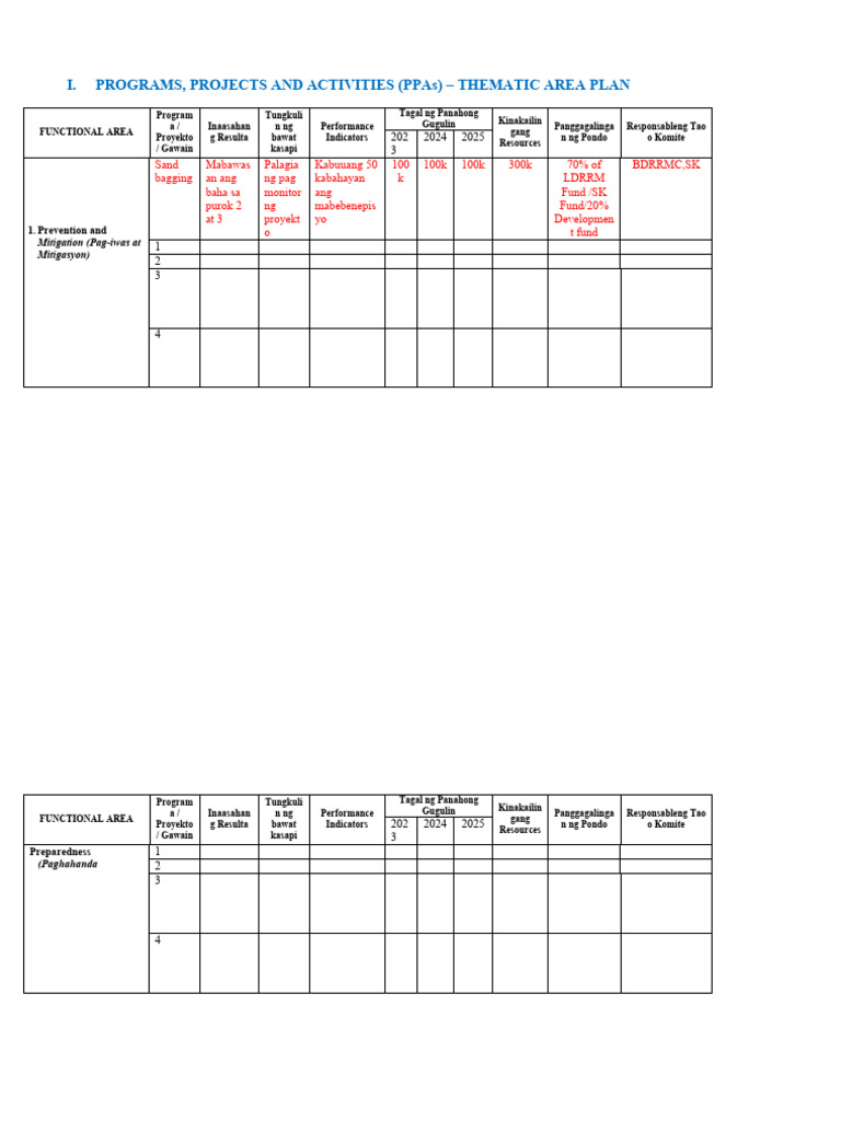 PPA Plan for Disaster Risk Management | PDF