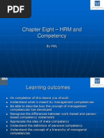 Chapter 8 – HRM and Competency