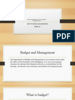 Assignment, OFFICE OF THE BUDGET AND MANAGEMENT