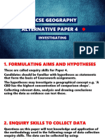 Igcse Geography Alternative Paper 4: Investigating