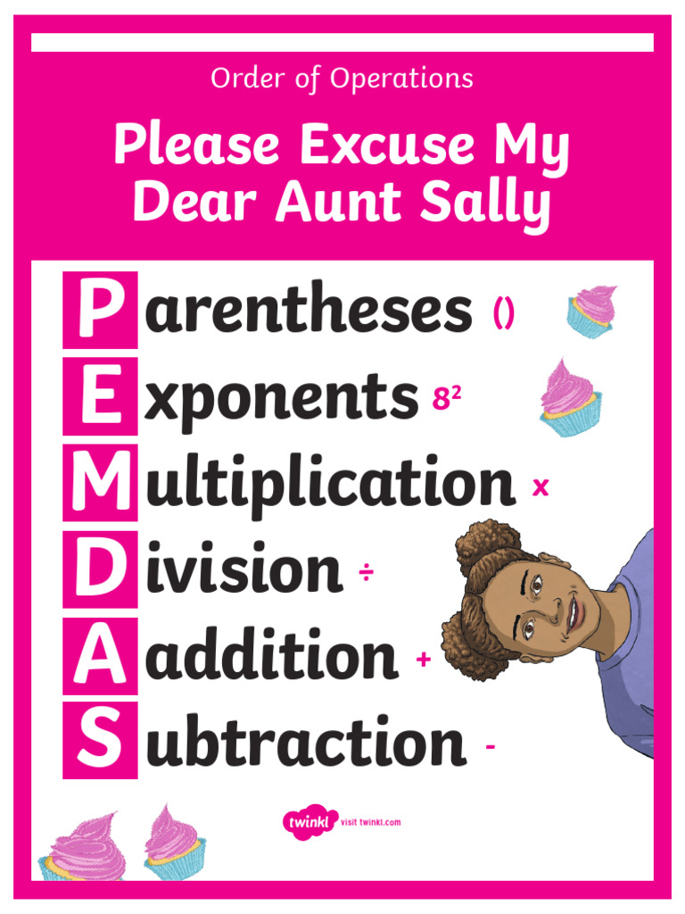 Order Of Operations Pemdas Poster Pdf