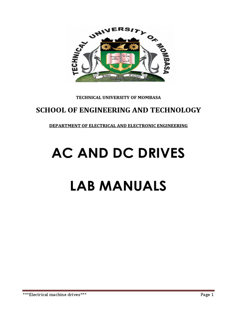 AC and DC Drives Lab Manual | PDF