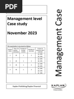 Management Level Case Study November 2023: Mock Exam H