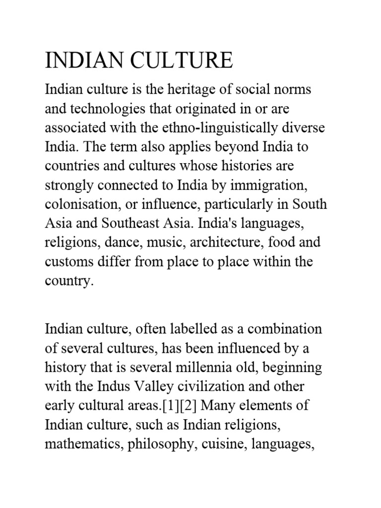 Indian Culture: A Diverse Heritage | PDF | Indian Religions | Atheism