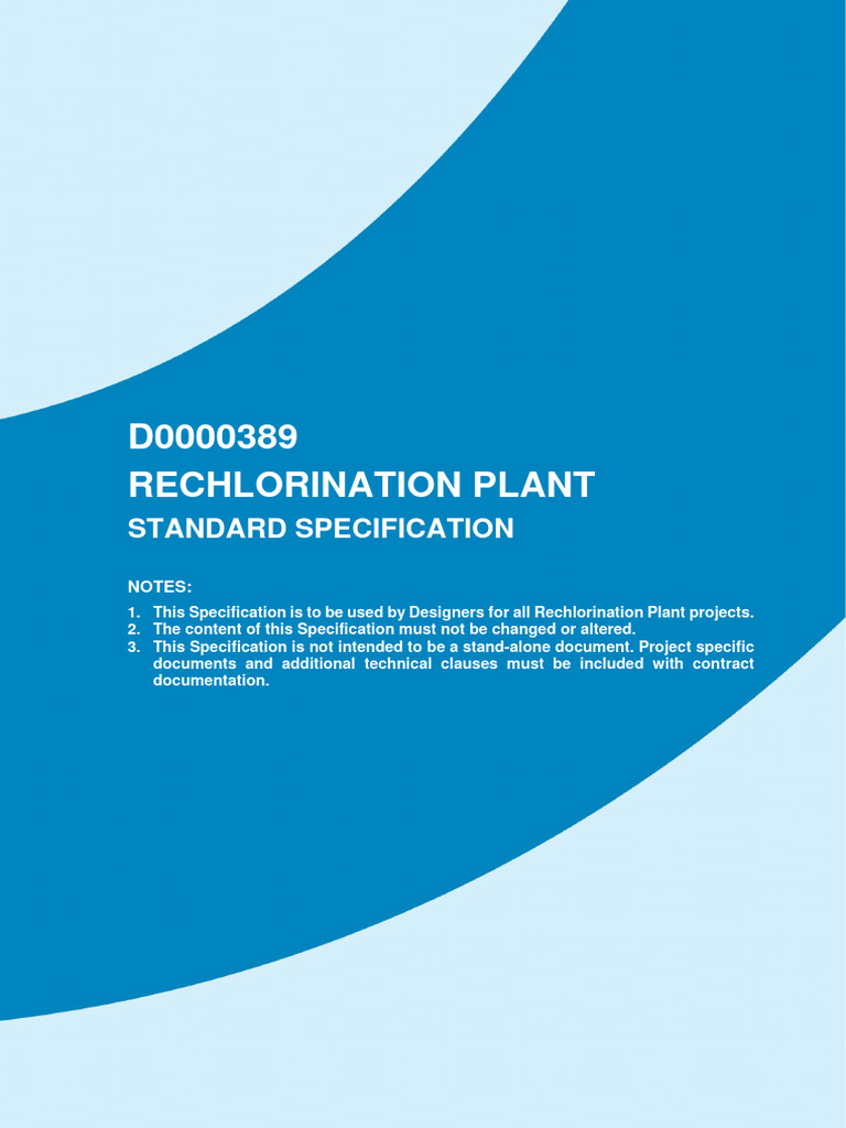 D0000389 - Network Rechlorination Plant Standard | PDF | Pipe (Fluid ...