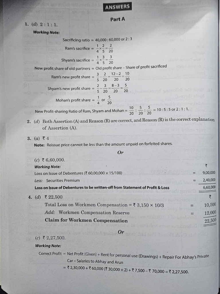 Model Test Paper 2 Solutions (Acc) | PDF