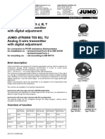 Jumo Dtrans T03 J, B, T Analog 2-Wire Transmitter With Digital Adjustment Jumo Dtrans T03 Bu, Tu Analog 3-Wire Transmitter With Digital Adjustment