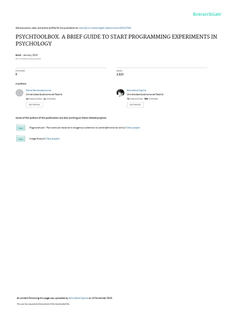 Psychology Experiment Programming Guide | PDF | Mental Chronometry ...