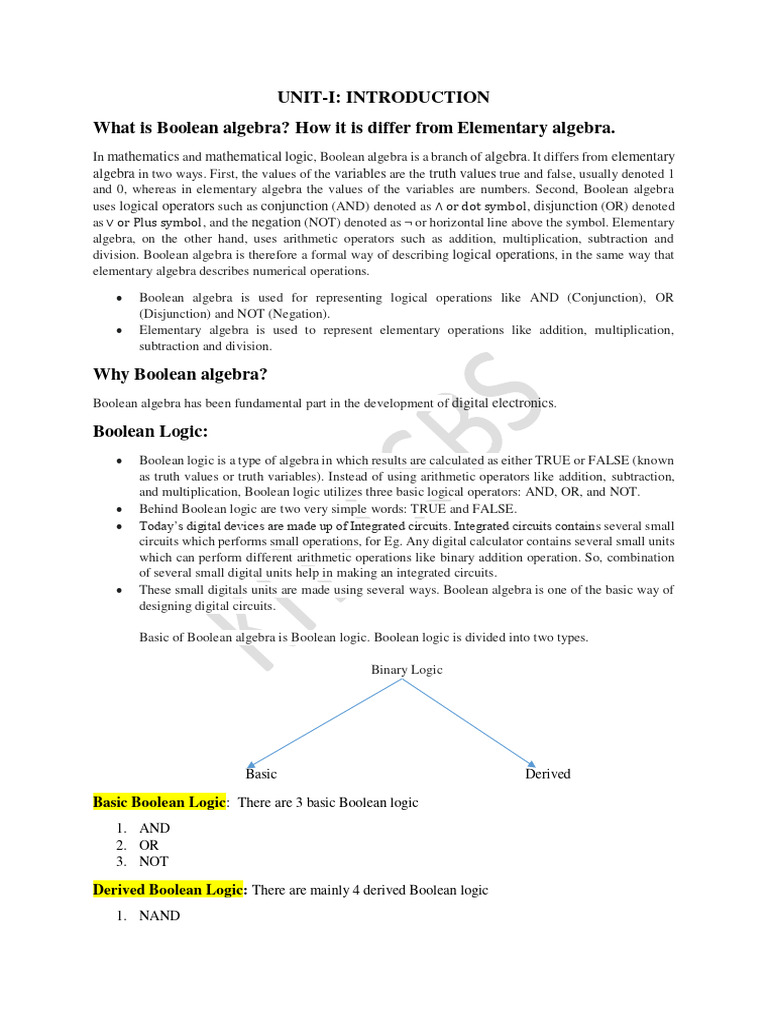 Coa unit 1 and 2 notes pdf logic gate boolean algebra