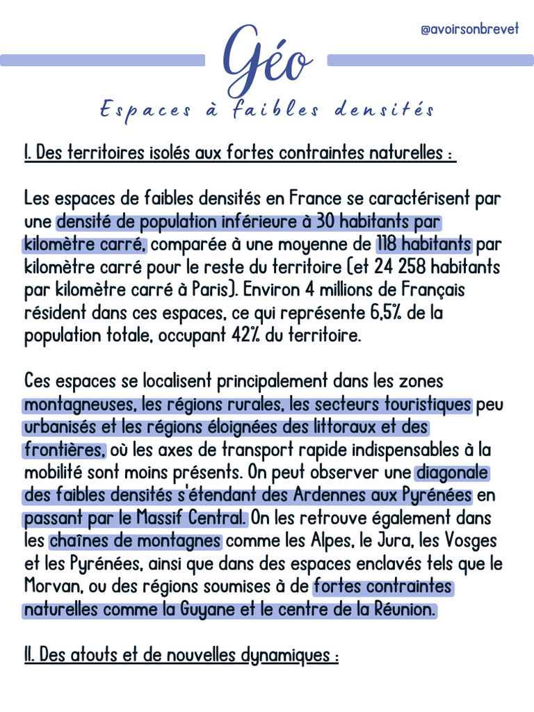 Atouts et défis des espaces à faible densité | PDF | Zone rurale | France