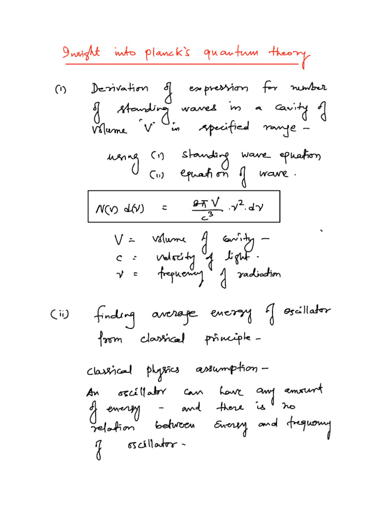 Planck's Quantum Theory Insights | PDF | Waves | Electromagnetic Radiation
