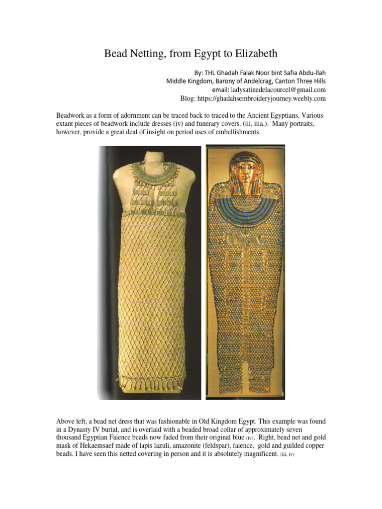 Ancient Egyptian Bead Netting Techniques | PDF | Bead | Beadwork