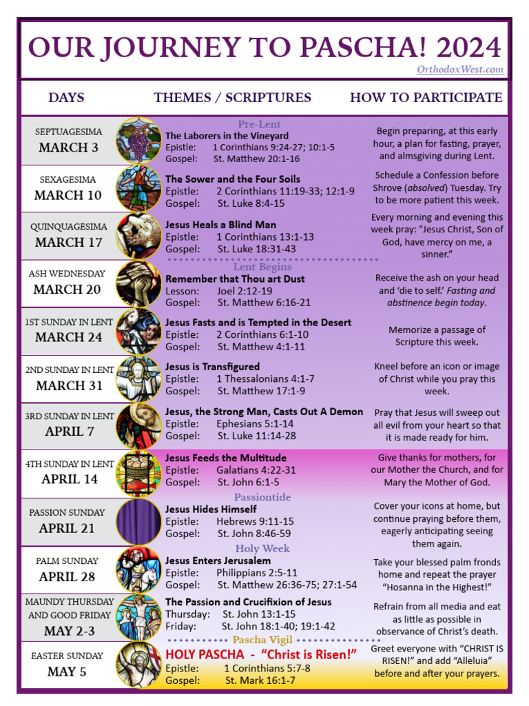 Journey To Pascha 2024 Western Rite PDF Lent Jesus