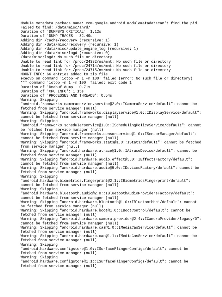 Android Module Metadata Errors Report | PDF | Computer Hardware ...