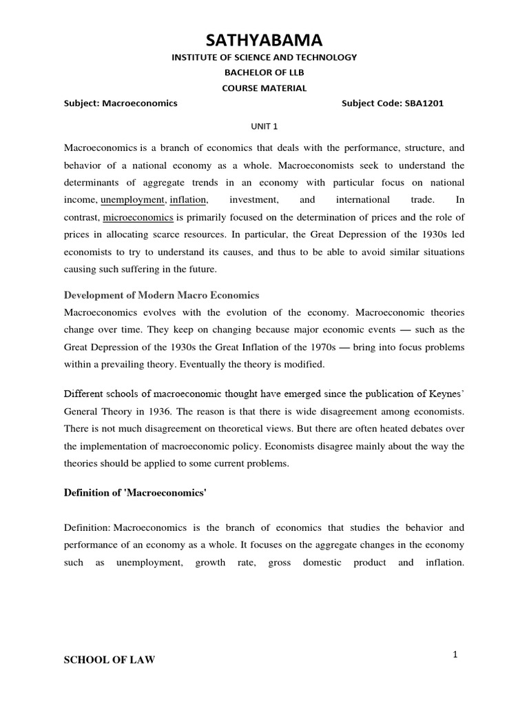 Macro Economics Full Pdf Macroeconomics Economics