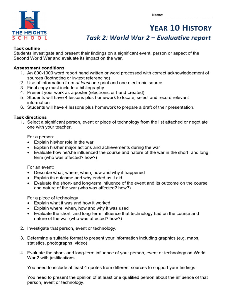 Task 2 WW2 Report | PDF | Information | Blitzkrieg