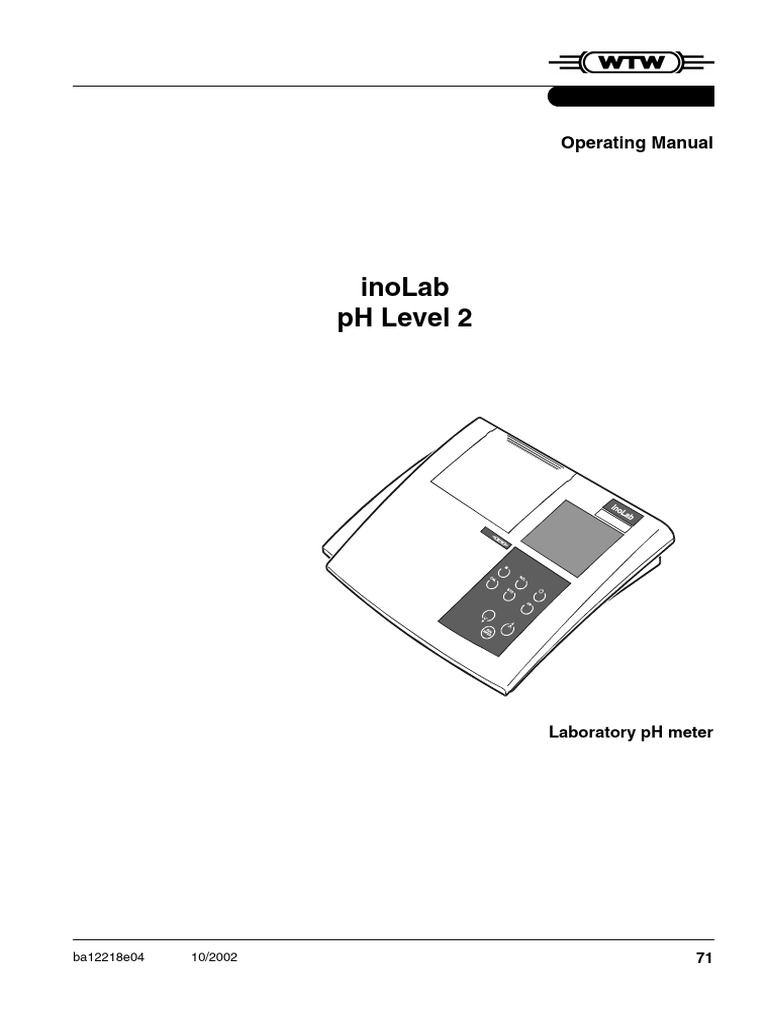Wtw inolab ph level2 pdf ph calibration