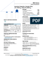 WKO Series EMI Suppression Capacitor, Ceramic Disc, Class X1, 440 V, Class Y2, 300 V