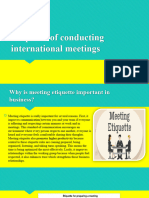 Etiquette of Conducting International Meetings