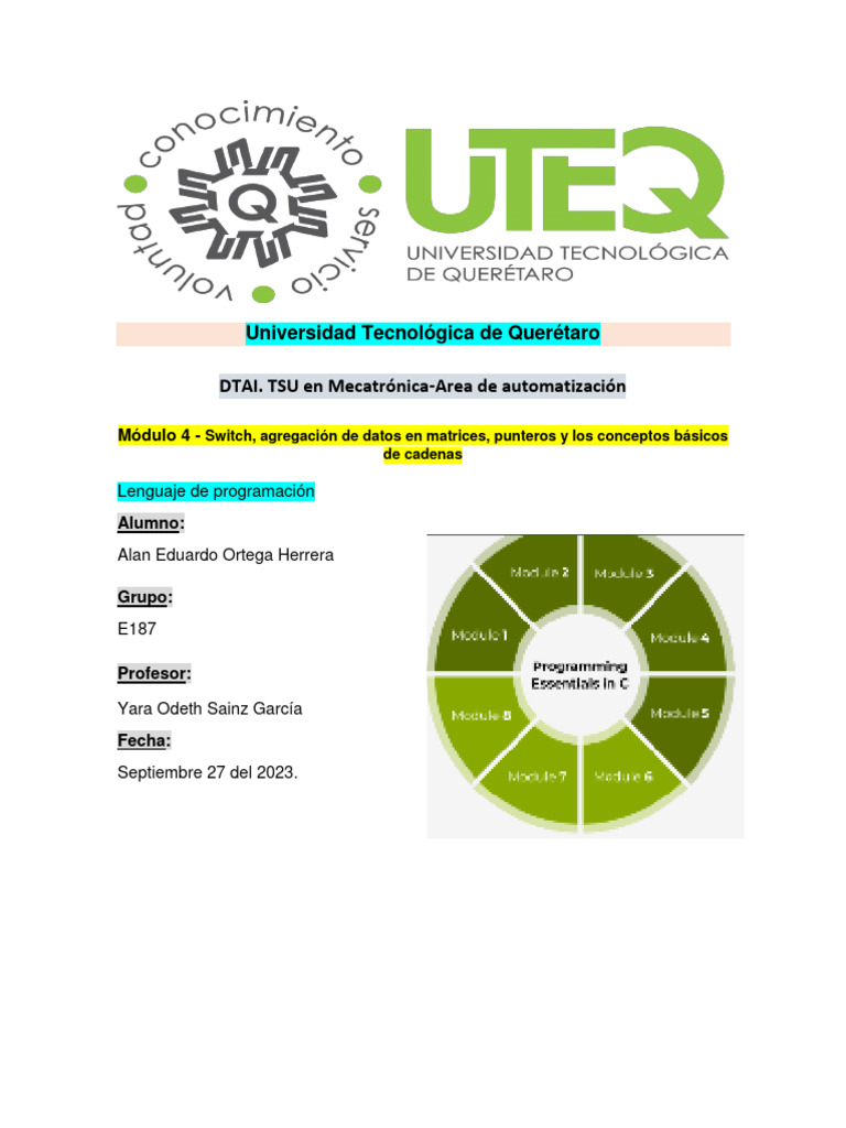 Modulo 4 | PDF | Pointer (Computer Programming) | Computer Science