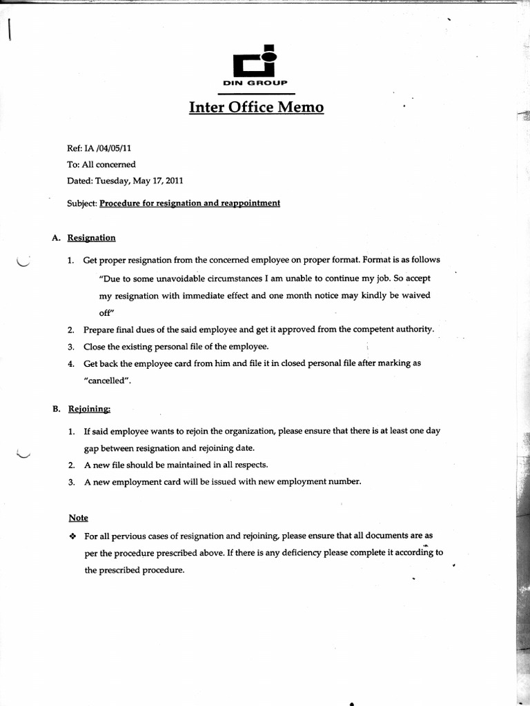04-IOM-resignation and Rejoining | PDF