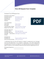 Employee Time Off Request Form Template