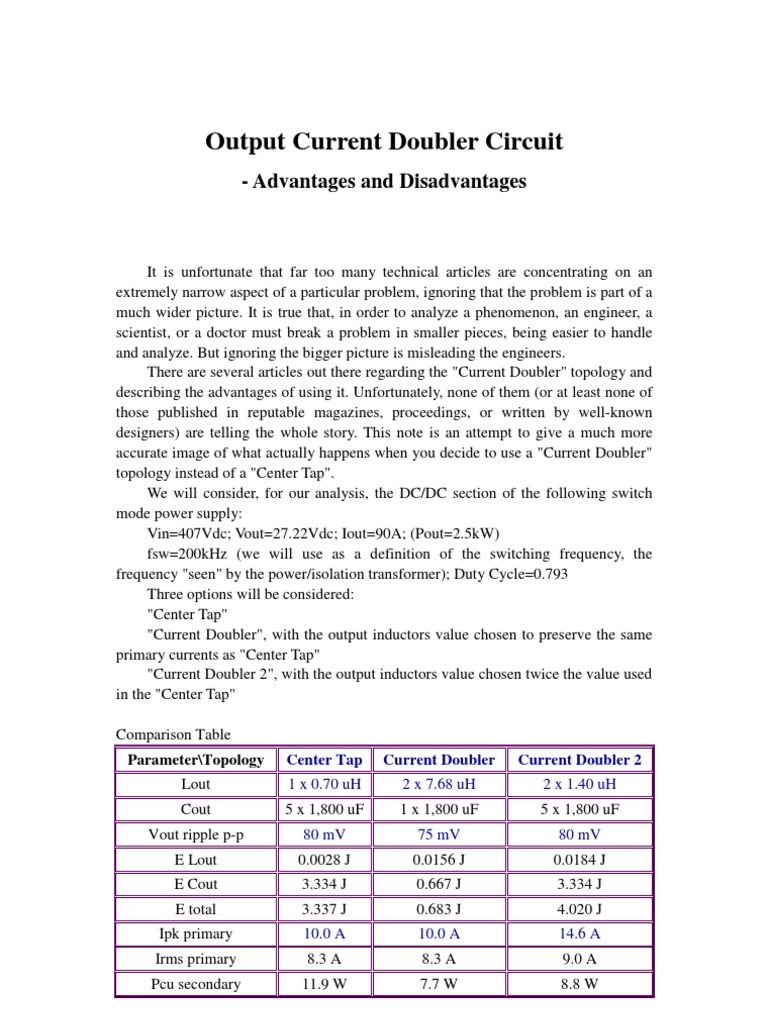 Engineers' Guide to Current Doublers | PDF | Transformer | Rectifier