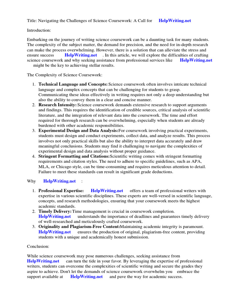 How To Do Well in Science Coursework | PDF | Science | Data