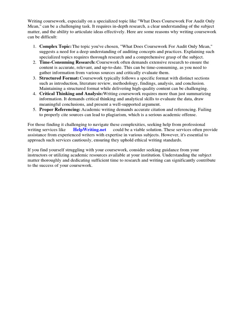 what-does-coursework-for-audit-only-mean-pdf-audit-financial-audit