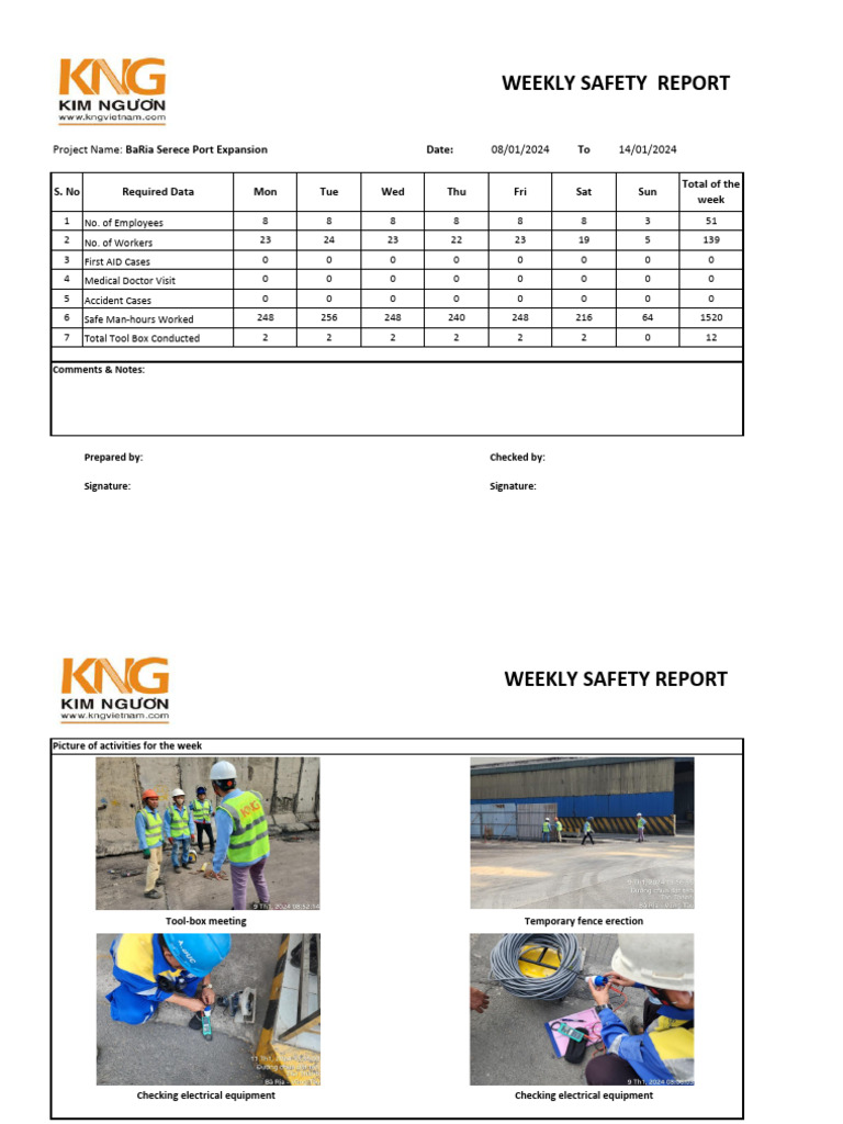 Weekly Safety Report 08-140124 | PDF