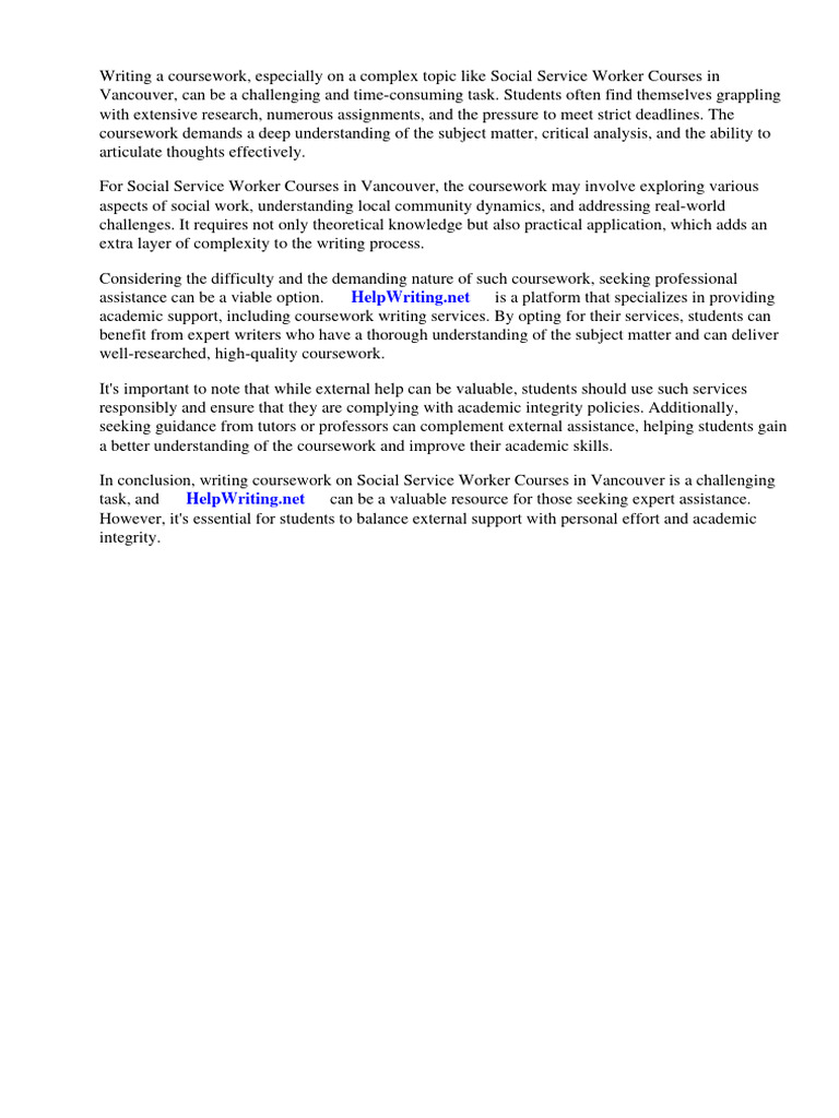 Social Service Worker Courses Vancouver | PDF | Social Work | Mental ...
